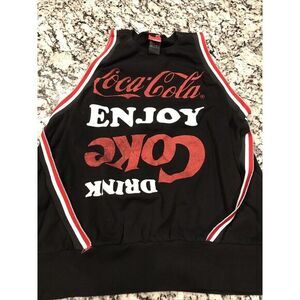 Coca-Cola Mens Size‎ M Tank Top Black Logo Retro Style Enjoy Coke